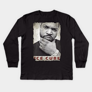 Vintage Portrait of Ice Cube Kids Long Sleeve T-Shirt